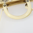 Christian Dior Canage Lady Dior Hand Bag Nylon 2way Ivory Silver Auth 153173-8