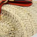Chloe Basket bag Marcie Hand Bag straw Orange Beige Auth 153174-10