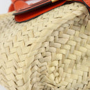 Chloe Basket bag Marcie Hand Bag straw Orange Beige Auth 153174-11