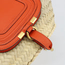 Chloe Basket bag Marcie Hand Bag straw Orange Beige Auth 153174-17