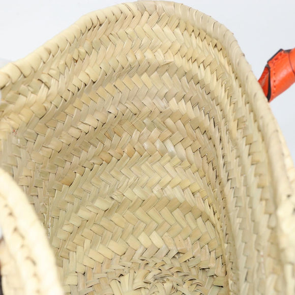 Chloe Basket bag Marcie Hand Bag straw Orange Beige Auth 153174