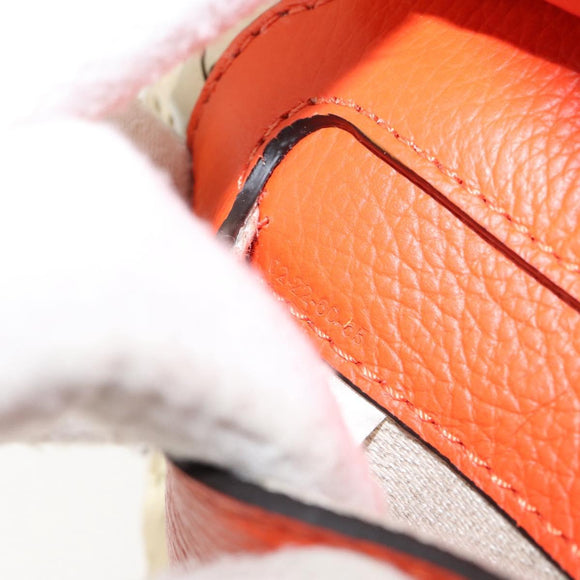 Chloe Basket bag Marcie Hand Bag straw Orange Beige Auth 153174