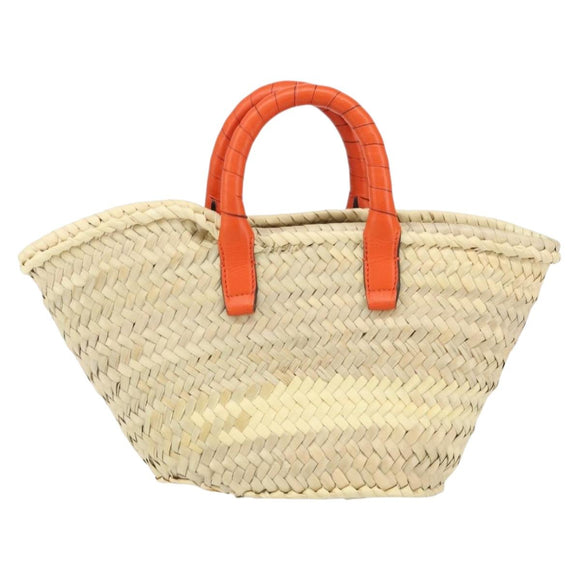 Chloe Basket bag Marcie Hand Bag straw Orange Beige Auth 153174