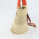 Chloe Basket bag Marcie Hand Bag straw Orange Beige Auth 153174-4