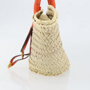 Chloe Basket bag Marcie Hand Bag straw Orange Beige Auth 153174-4