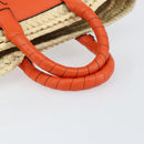 Chloe Basket bag Marcie Hand Bag straw Orange Beige Auth 153174-7