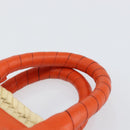 Chloe Basket bag Marcie Hand Bag straw Orange Beige Auth 153174-8