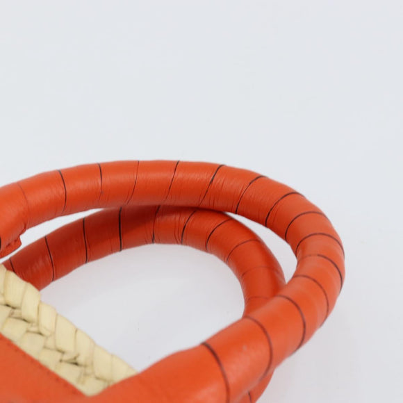 Chloe Basket bag Marcie Hand Bag straw Orange Beige Auth 153174