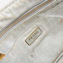 PRADA Canapa PM Hand Bag Canvas Gray Gold Auth 153175-17