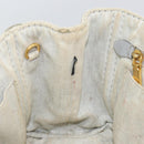PRADA Canapa PM Hand Bag Canvas Gray Gold Auth 153175-19
