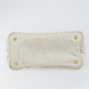 PRADA Canapa PM Hand Bag Canvas Gray Gold Auth 153175-5