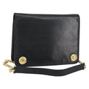 Chloe Chain Shoulder Bag Leather Black Gold Auth 153176-1