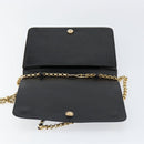 Chloe Chain Shoulder Bag Leather Black Gold Auth 153176-15