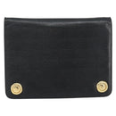 Chloe Chain Shoulder Bag Leather Black Gold Auth 153176-2