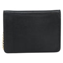 Chloe Chain Shoulder Bag Leather Black Gold Auth 153176-3