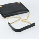 Chloe Chain Shoulder Bag Leather Black Gold Auth 153176-7