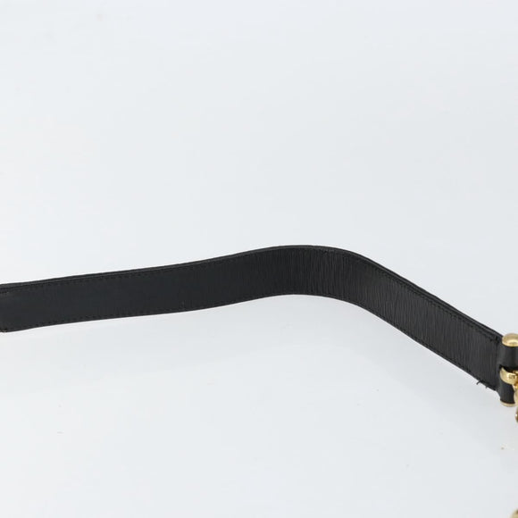 Chloe Chain Shoulder Bag Leather Black Gold Auth 153176