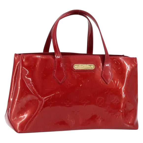 LOUIS VUITTON Monogram Vernis Wilshire PM Bag Pomme D'amour M93642 Auth 153177