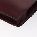 CELINE Shoulder Bag Leather Bordeaux Gold Auth 153178-16