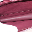 CELINE Shoulder Bag Leather Bordeaux Gold Auth 153178-12