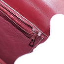 CELINE Shoulder Bag Leather Bordeaux Gold Auth 153178-20