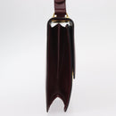 CELINE Shoulder Bag Leather Bordeaux Gold Auth 153178-4