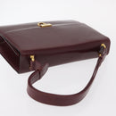 CELINE Shoulder Bag Leather Bordeaux Gold Auth 153178-6