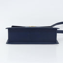 GIVENCHY Hand Bag Leather 2way Blue Gold Auth 153179-5