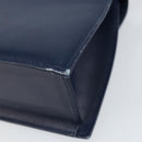 GIVENCHY Hand Bag Leather 2way Blue Gold Auth 153179-16