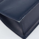 GIVENCHY Hand Bag Leather 2way Blue Gold Auth 153179-17