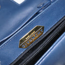 GIVENCHY Hand Bag Leather 2way Blue Gold Auth 153179-19