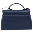 GIVENCHY Hand Bag Leather 2way Blue Gold Auth 153179-2