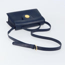 GIVENCHY Hand Bag Leather 2way Blue Gold Auth 153179-8