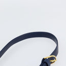 GIVENCHY Hand Bag Leather 2way Blue Gold Auth 153179-14