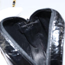 CHANEL Chain Camelia Shoulder Bag Patent Black Gold CC Auth 153180-18