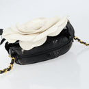 CHANEL Chain Camelia Shoulder Bag Patent Black Gold CC Auth 153180-6
