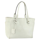 LOEWE Heritage Tote Bag Leather White Gold Auth 153183-1