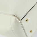 LOEWE Heritage Tote Bag Leather White Gold Auth 153183-14