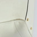 LOEWE Heritage Tote Bag Leather White Gold Auth 153183-16
