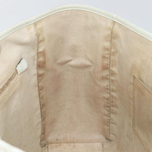 LOEWE Heritage Tote Bag Leather White Gold Auth 153183