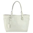 LOEWE Heritage Tote Bag Leather White Gold Auth 153183-13