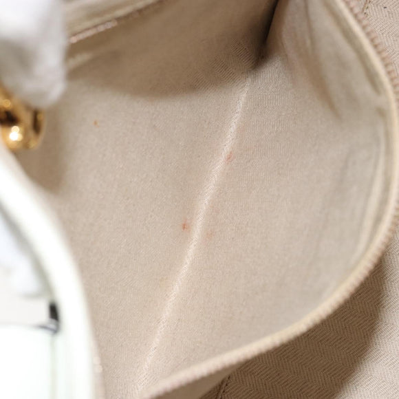 LOEWE Heritage Tote Bag Leather White Gold Auth 153183