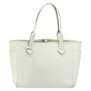 LOEWE Heritage Tote Bag Leather White Gold Auth 153183-2