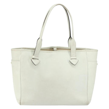 LOEWE Heritage Tote Bag Leather White Gold Auth 153183 - 0