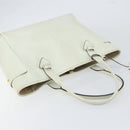 LOEWE Heritage Tote Bag Leather White Gold Auth 153183-6