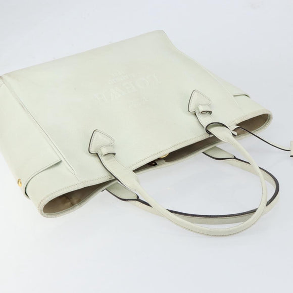 LOEWE Heritage Tote Bag Leather White Gold Auth 153183