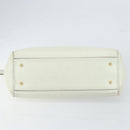 LOEWE Heritage Tote Bag Leather White Gold Auth 153183-5