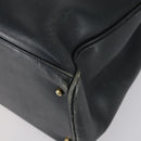 GUCCI Bamboo Tote Bag Leather Black Gold Auth 153189-9