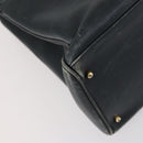 GUCCI Bamboo Tote Bag Leather Black Gold Auth 153189-14