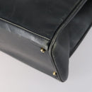 GUCCI Bamboo Tote Bag Leather Black Gold Auth 153189-15